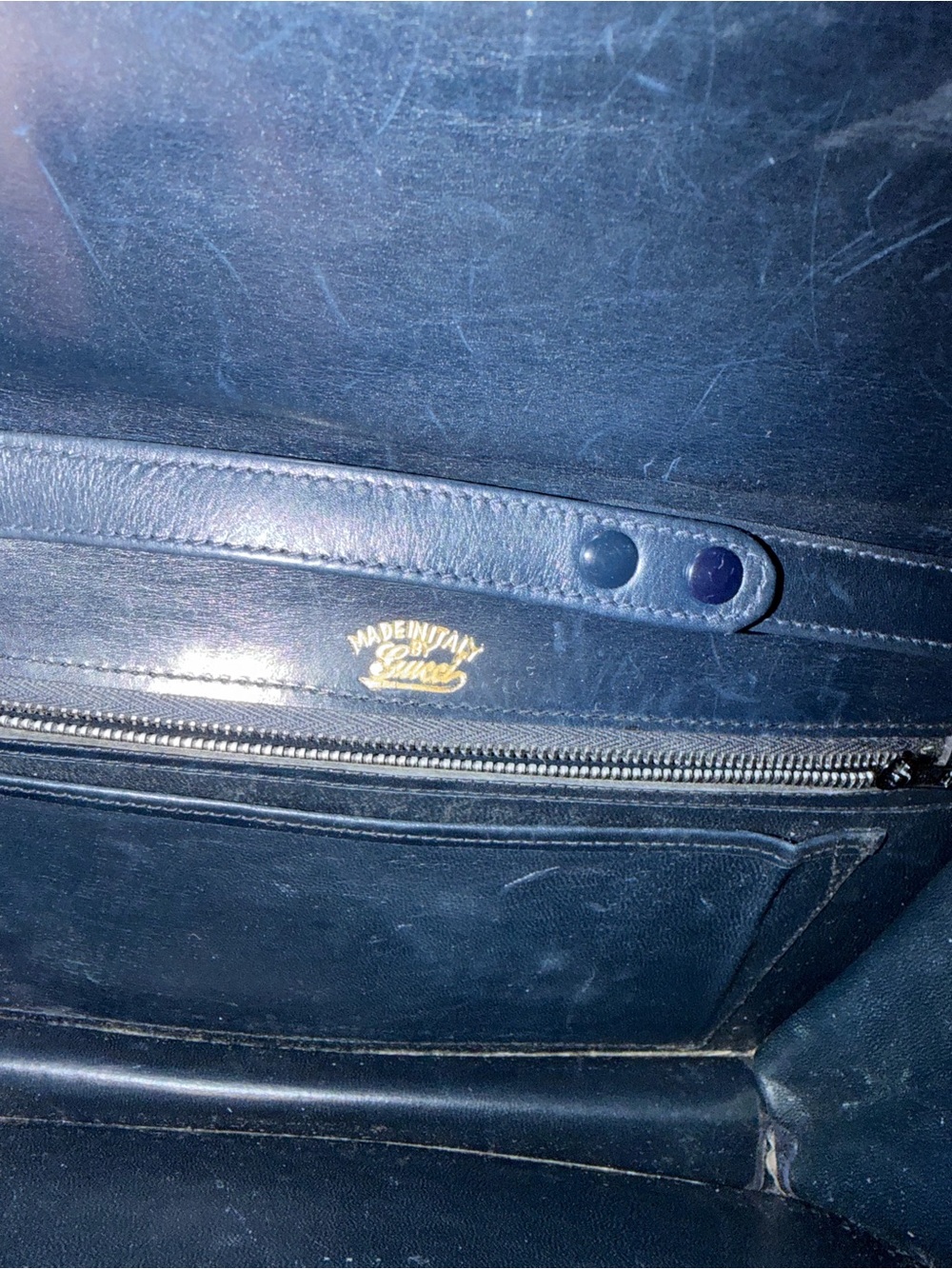 Gucci Blue GG Supreme Chain Shoulder Bag - Picture 5 of 8
